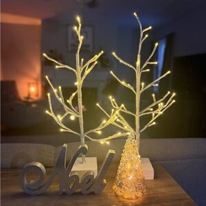 Elegant White LED Holiday Tree Set
